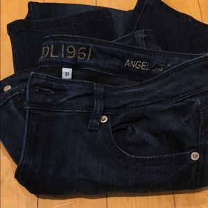 DL 1961 dark wash skinny jeans